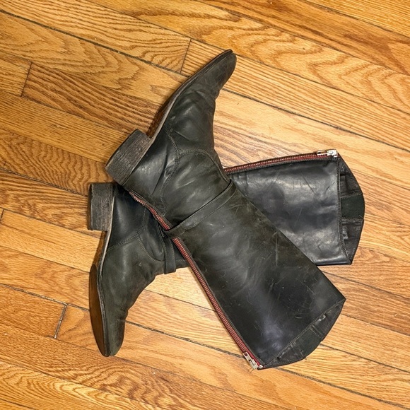 CHARLES DAVID Vintage Riding Boot. Black. Red Zip. The Rowdy. Women’s Size 9. - Picture 13 of 16